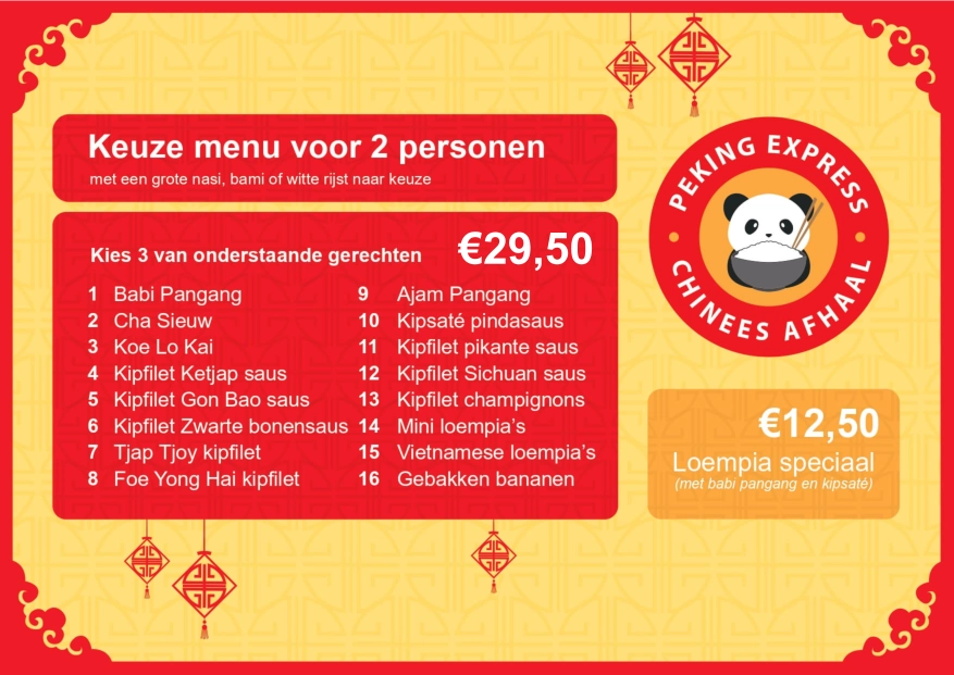 Keuze menu Peking Express Ambacht